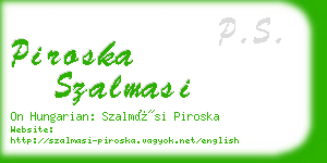 piroska szalmasi business card